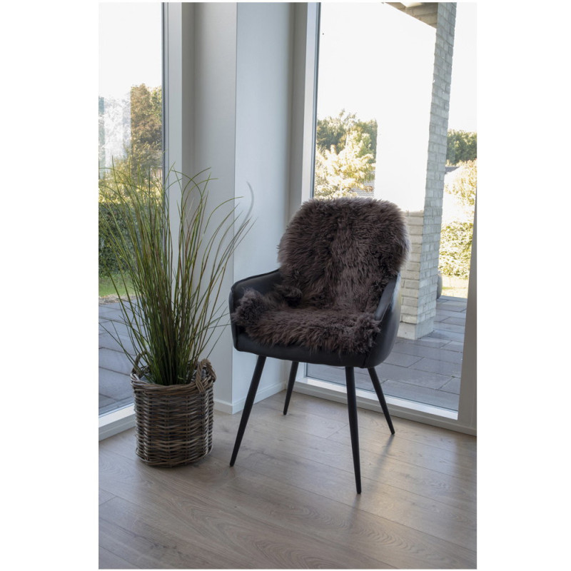 Peau de mouton poils longs 50x85 Cuir d'agneau Marron Lambskin 