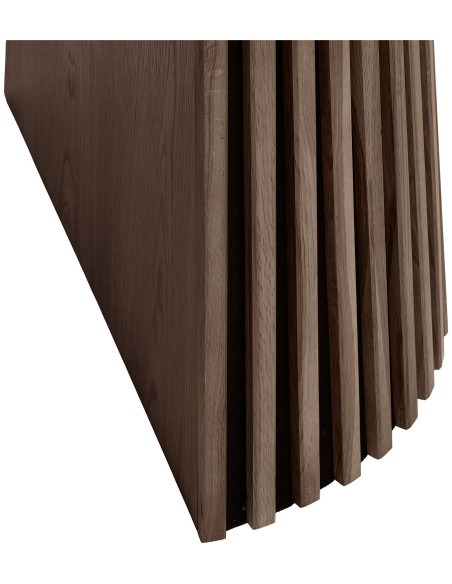 Table à manger extensible 8 à 12 personnes L200 à 300 cm chêne fumé Osaka 