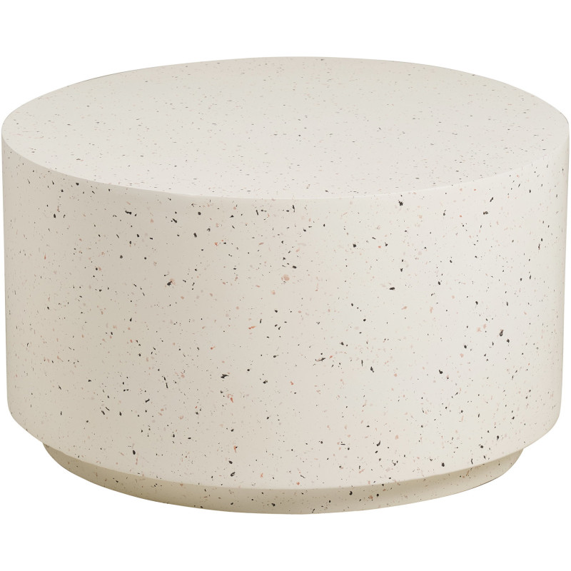 Table basse ronde effet terrazzo blanc Ø70 x H40 cm Bonn 