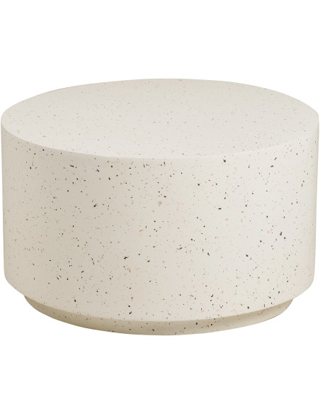 Table basse ronde effet terrazzo blanc Ø70 x H40 cm Bonn 