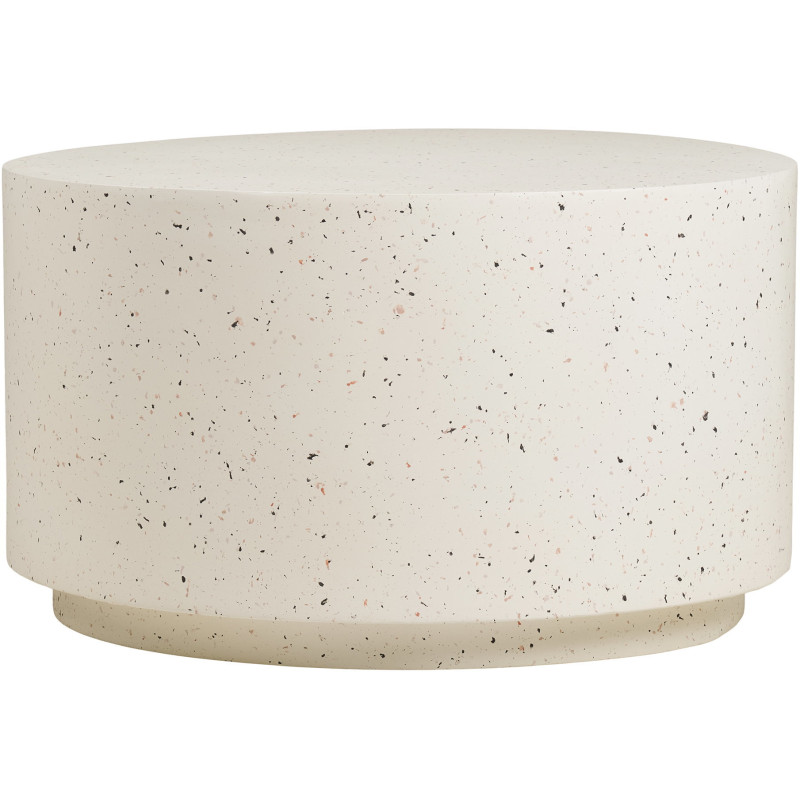 Table basse ronde effet terrazzo blanc Ø70 x H40 cm Bonn 
