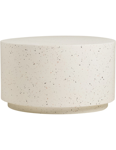 Table basse ronde effet terrazzo blanc Ø70 x H40 cm Bonn 