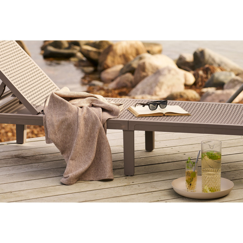 Plaid 130x156 cm viscose texturée taupe naturel Puno 