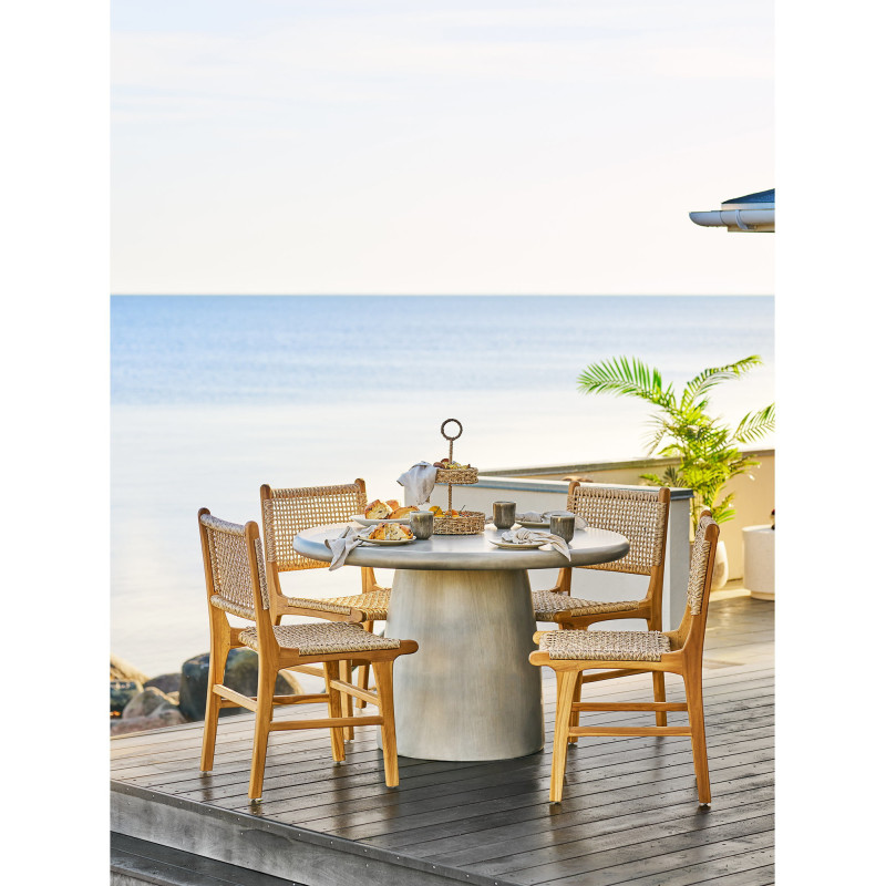 Table à manger ronde design grise Ø120 x H75 cm Bonnet 