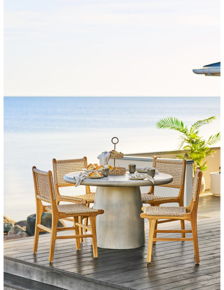 Table à manger ronde design grise Ø120 x H75 cm Bonnet 