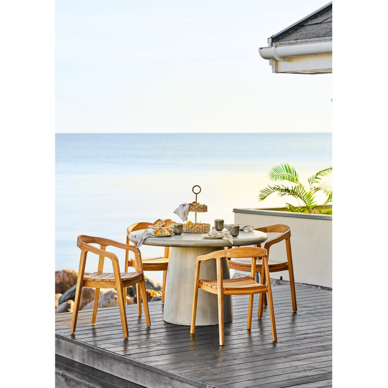 Table à manger ronde design grise Ø120 x H75 cm Bonnet 