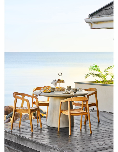 Table à manger ronde design grise Ø120 x H75 cm Bonnet 