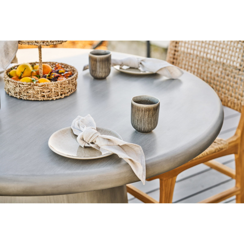 Table à manger ronde design grise Ø120 x H75 cm Bonnet 