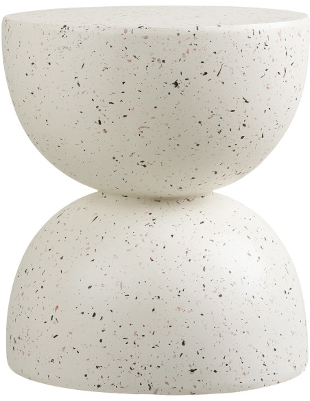 Table d'appoint Ø40 cm effet terrazzo écru Bonita 