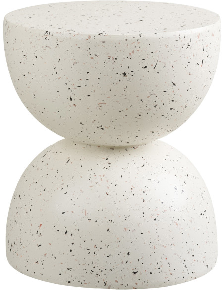 Table d'appoint Ø40 cm effet terrazzo écru Bonita 