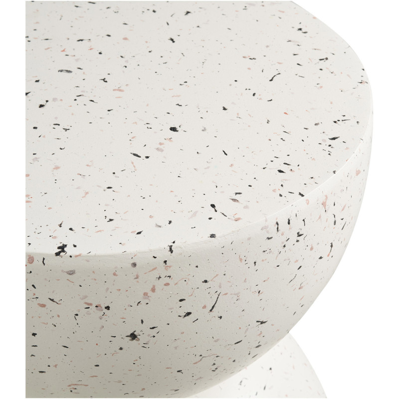 Table d'appoint Ø40 cm effet terrazzo écru Bonita 