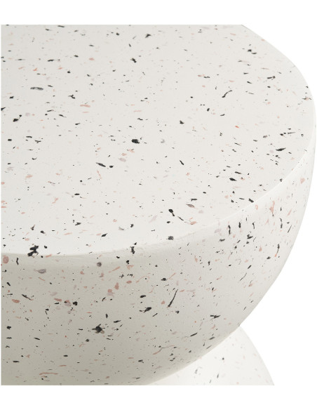 Table d'appoint Ø40 cm effet terrazzo écru Bonita 