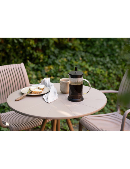 Barletta Bistro Table - Bistro table, polypropylen/steel, taupe, ø70x73,5 cm 