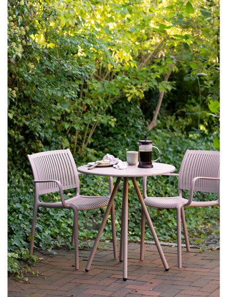 Barletta Bistro Table - Bistro table, polypropylen/steel, taupe, ø70x73,5 cm 