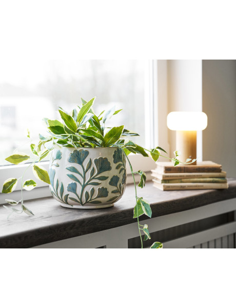 Cache-pot céramique blanc floral 22,5 cm Belori House Nordic - 2