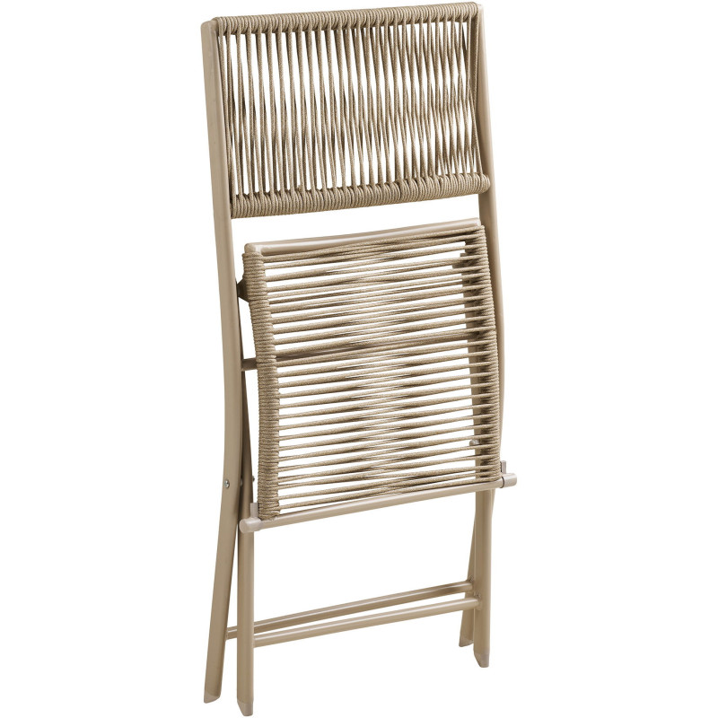 Arcas Bistro Set - Bistro set, 2 chairs and 1 table, polyester/steel, taupe 