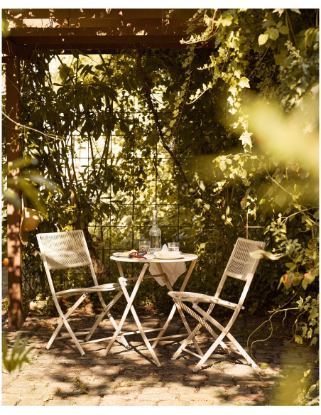 Arcas Bistro Set - Bistro set, 2 chairs and 1 table, polyester/steel, taupe 