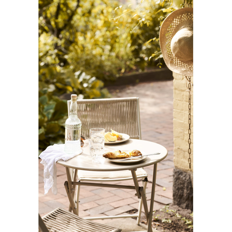 Arcas Bistro Set - Bistro set, 2 chairs and 1 table, polyester/steel, taupe 