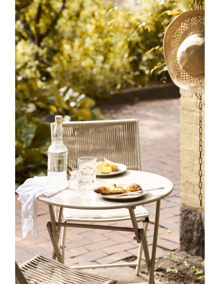 Arcas Bistro Set - Bistro set, 2 chairs and 1 table, polyester/steel, taupe 