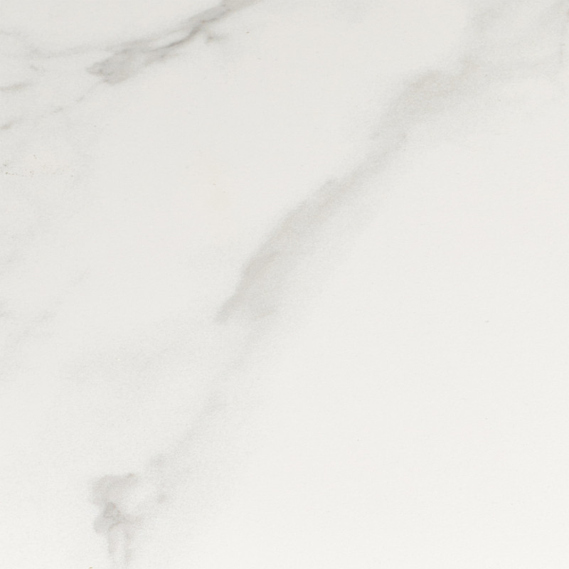 Table basse céramique effet marbre blanc Ø60 x H42 cm pied bois foncé Noli 