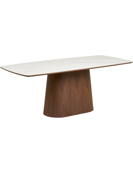 Table à manger céramique marbre blanc 200 x 90 x 76 cm 6-8 personnes Noli 