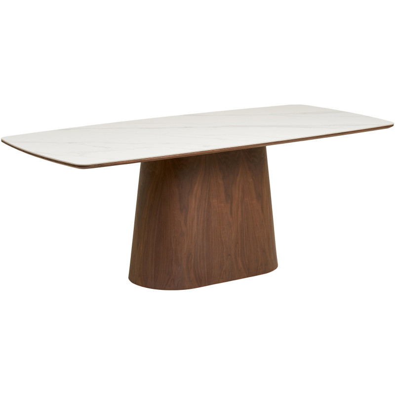 Table à manger céramique marbre blanc 200 x 90 x 76 cm 6-8 personnes Noli 