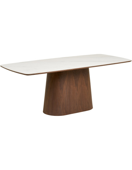 Table à manger céramique marbre blanc 200 x 90 x 76 cm 6-8 personnes Noli 