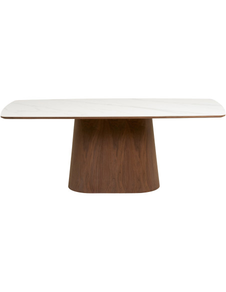 Table à manger céramique marbre blanc 200 x 90 x 76 cm 6-8 personnes Noli 