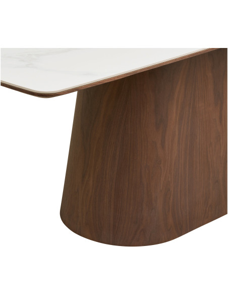 Table à manger céramique marbre blanc 200 x 90 x 76 cm 6-8 personnes Noli 
