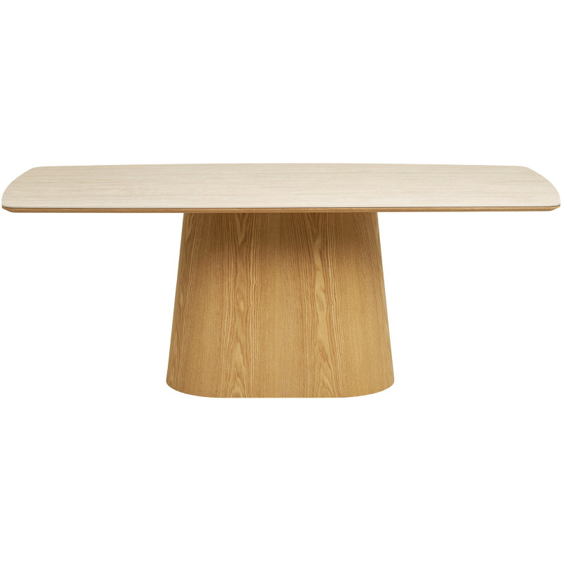 Table à manger céramique effet travertin 200 x 90 x 76 cm 6-8 personnes Noli 