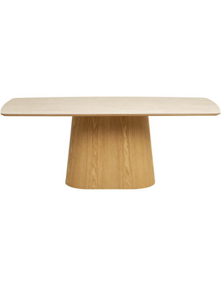 Table à manger céramique effet travertin 200 x 90 x 76 cm 6-8 personnes Noli 