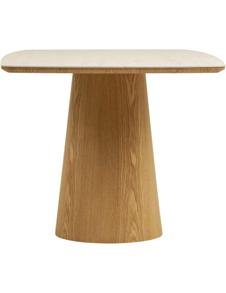 Table à manger céramique effet travertin 200 x 90 x 76 cm 6-8 personnes Noli 