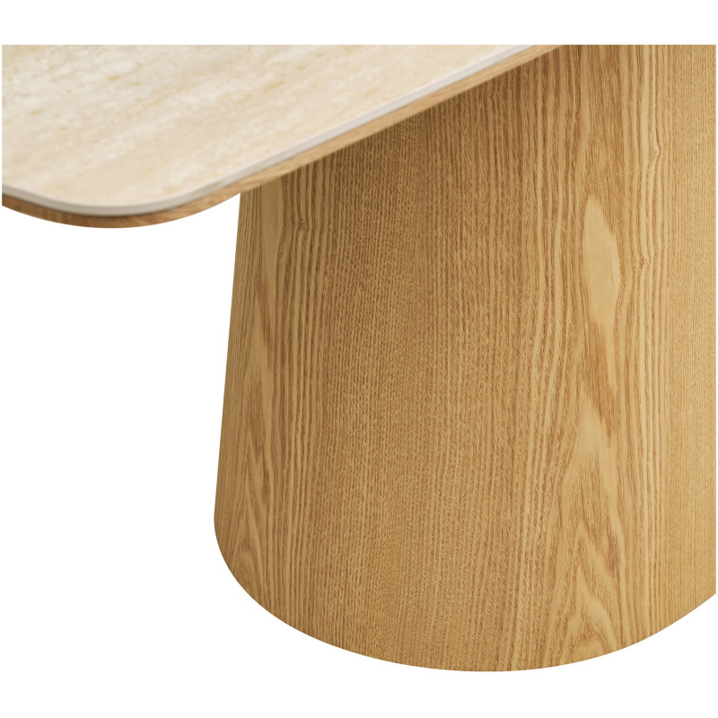 Table à manger céramique effet travertin 200 x 90 x 76 cm 6-8 personnes Noli 