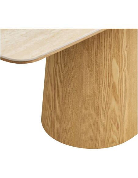 Table à manger céramique effet travertin 200 x 90 x 76 cm 6-8 personnes Noli 