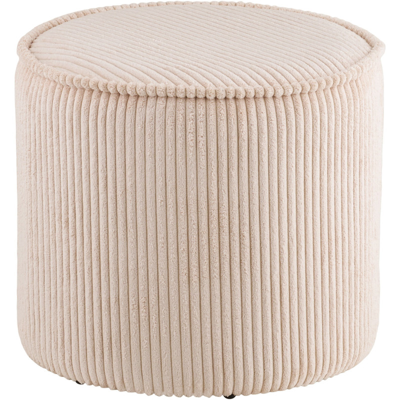Taupo Pouf - Pouf, corduroy, beige ø40x35 cm, HN1424 