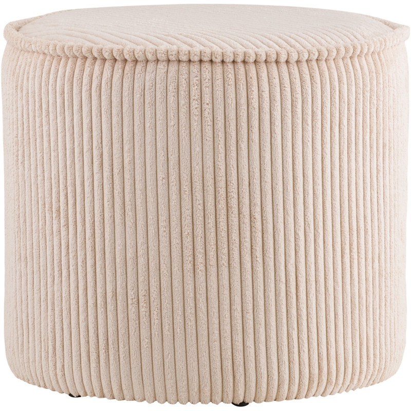 Taupo Pouf - Pouf, corduroy, beige ø40x35 cm, HN1424 