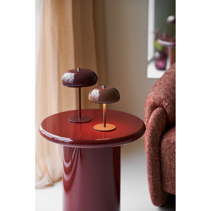 Table d'appoint Ø45 cm MDF laqué bordeaux Otago 