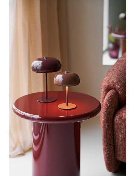 Table d'appoint Ø45 cm MDF laqué bordeaux Otago 