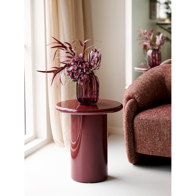 Table d'appoint Ø45 cm MDF laqué bordeaux Otago 