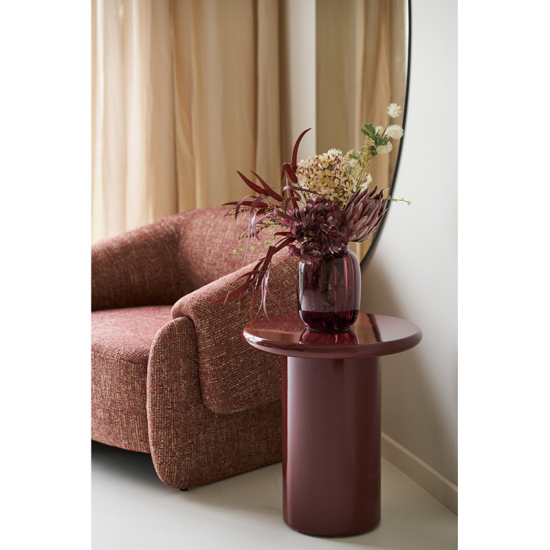 Table d'appoint Ø45 cm MDF laqué bordeaux Otago 