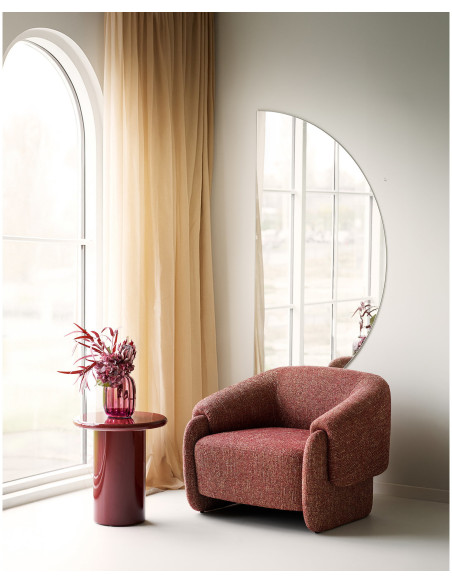 Table d'appoint Ø45 cm MDF laqué bordeaux Otago 