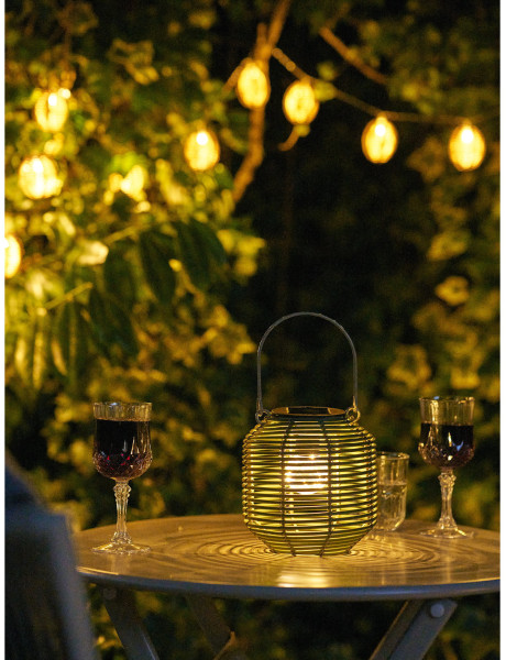 Crewe Lantern - Lantern, rechargeable with integrated solar panel, green 