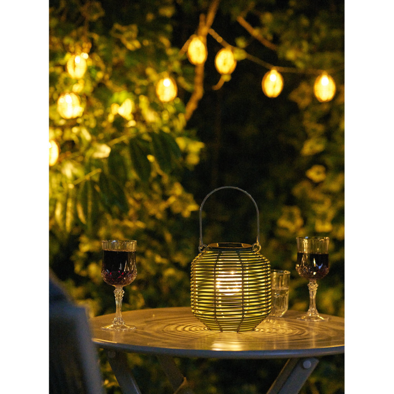 Crewe Lantern - Lantern, rechargeable with integrated solar panel, green 