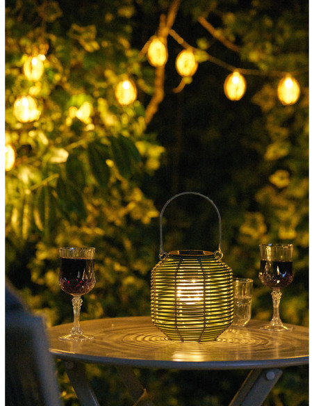 Crewe Lantern - Lantern, rechargeable with integrated solar panel, green 