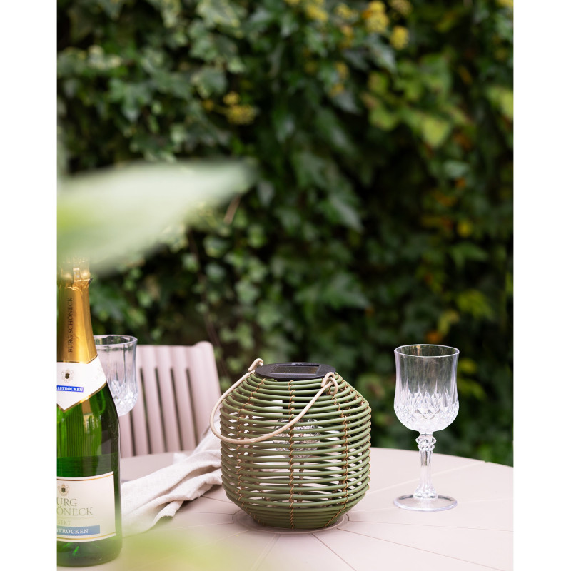 Crewe Lantern - Lantern, rechargeable with integrated solar panel, green 