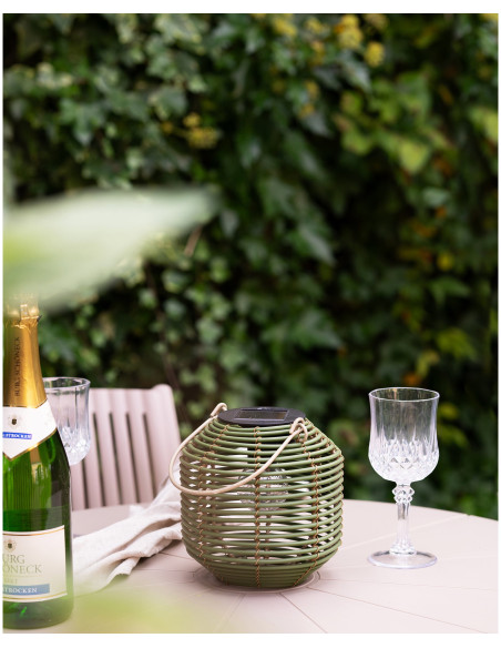 Crewe Lantern - Lantern, rechargeable with integrated solar panel, green 