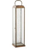 Lanterne photophore en verre et métal effet laiton ancien 49 cm Herslev