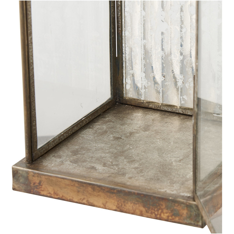 Herslev Lantern - Lantern, glass/metal, antique brass look 12x12x49 cm 