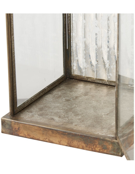 Herslev Lantern - Lantern, glass/metal, antique brass look 12x12x49 cm 