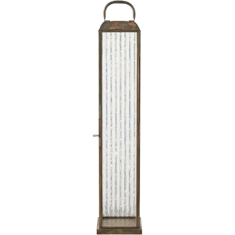 Herslev Lantern - Lantern, glass/metal, antique brass look 12x12x60 cm 